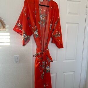 Floral Red Kimono Robe